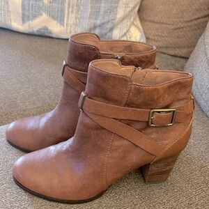 Cole Haan Leather Biker Pull On Brown Ankle Booties Cassidy Size 7.5